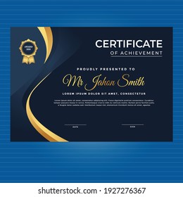 Modern certificate of achievement template