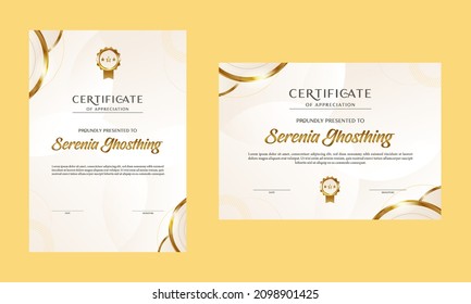 Modern certificate of achievement template