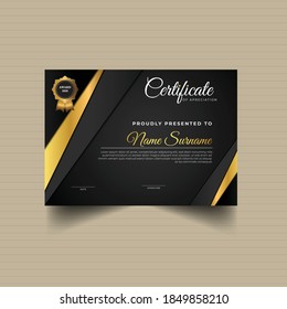 Modern Certificate of achievement template black design