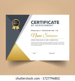 Modern certificate of achievement template design