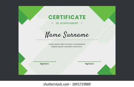 Modern certificate of achievement template design vector