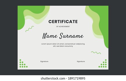 Modern certificate of achievement template design vector