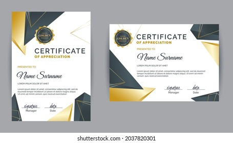 Modern certificate of achievement template. Certificate template with luxury and modern line pattern. Diploma vector template