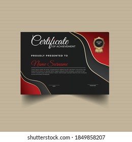 Modern Certificate of achievement template red design