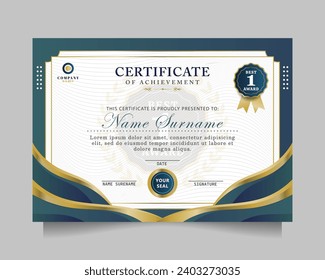 modern certificate of achievement template. vector illustration