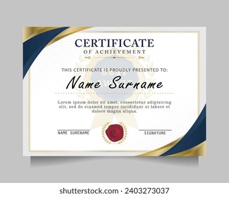 modern certificate of achievement template. vector illustration