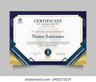 modern certificate of achievement template. vector illustration