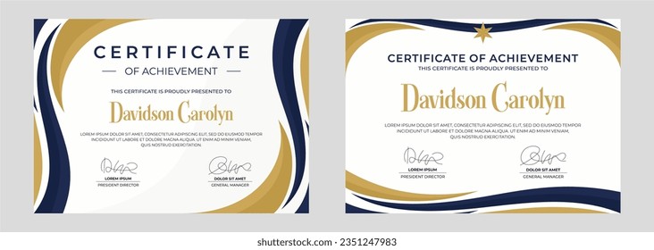 modern certificate of achievement vector template