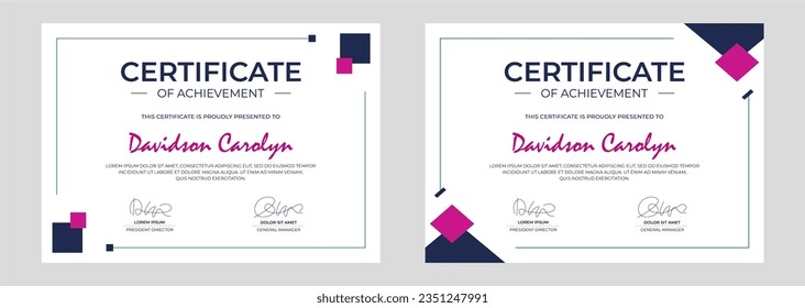 modern certificate of achievement vector template