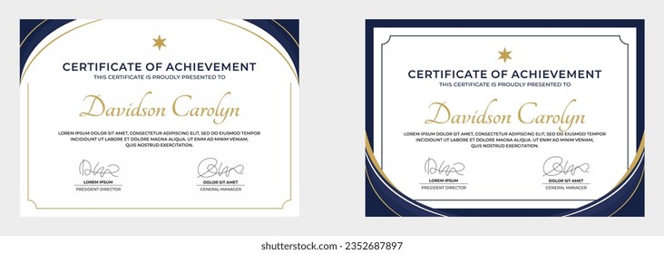 modern certificate of achievement vector template