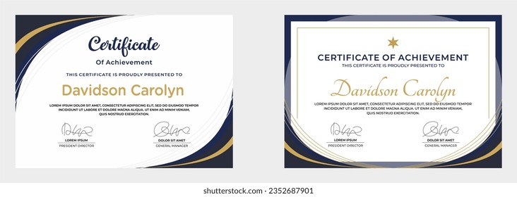 modern certificate of achievement vector template