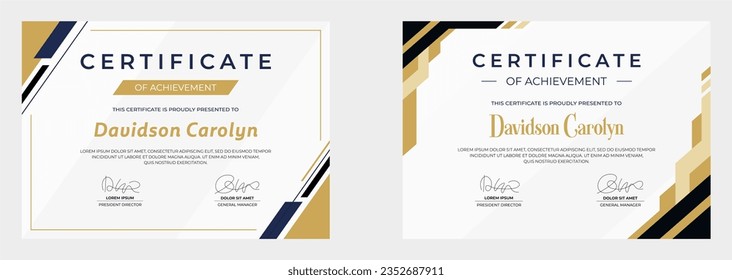 plantilla vectorial moderna de certificado de logro