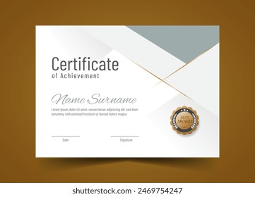 Modern certificate of achivement template. Awards diploma background