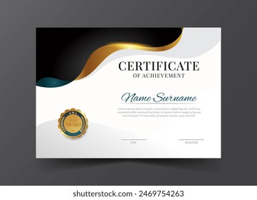 Modern certificate of achivement template. Awards diploma background