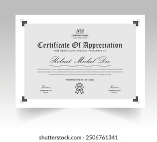 Modern certificate of achivement template. Awards diploma background