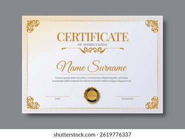 Modern certificate of achivement template. Awards diploma background