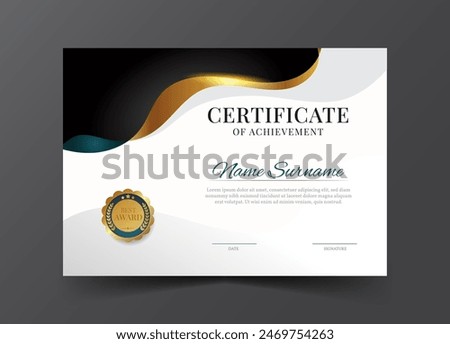 Modern certificate of achivement template. Awards diploma background