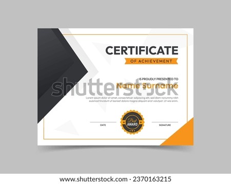 Modern Certificate of Appreciation. Certificate of Achievement Template