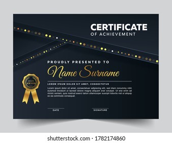 Modern certificate of appreciation design template with abstract shapes and elements