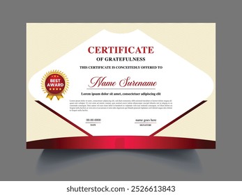 Modern certificate appreciation, luxury certificate achievement template, award, golden achievement, excellence certificate border, award design template
