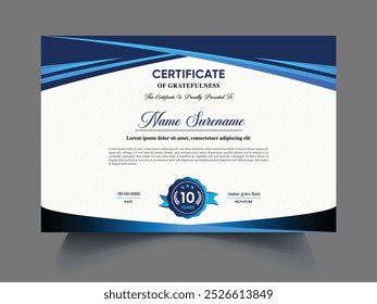 Modern certificate appreciation, luxury certificate achievement template, award, golden achievement, excellence certificate border, award design template