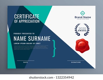 modern certificate of appreciation template