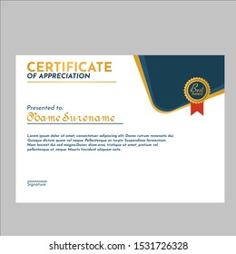 modern certificate of appreciation template vektor eps 10