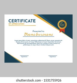 modern certificate of apreciation template vektor