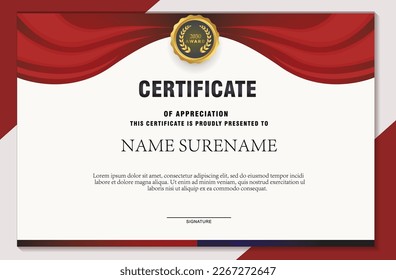 modern certificate award template. with blue accents
