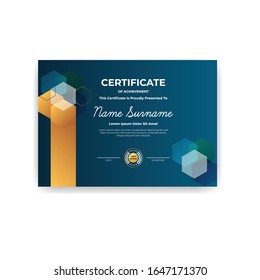 Modern certificate award template design premium vector