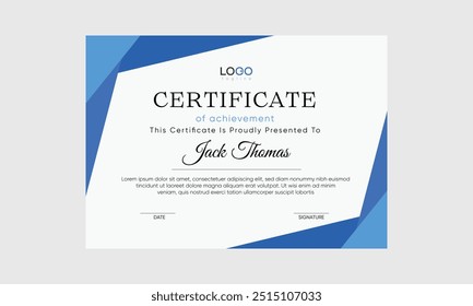 modern certificate award template vector. incredible Certificate vector