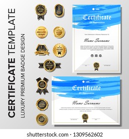 Modern Certificate brush with badge template