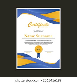 modern certificate colorful abstract waves