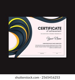 modern certificate colorful abstract waves