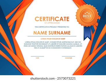 modern certificate colorful abstract waves