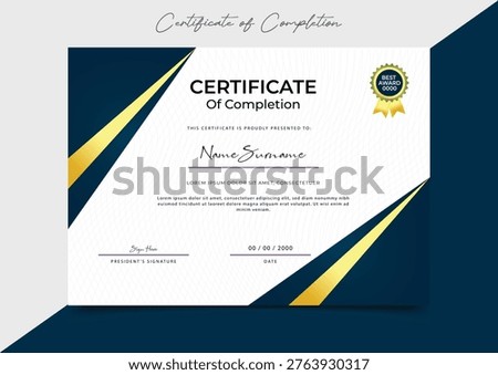 Modern Certificate Of Completion Template