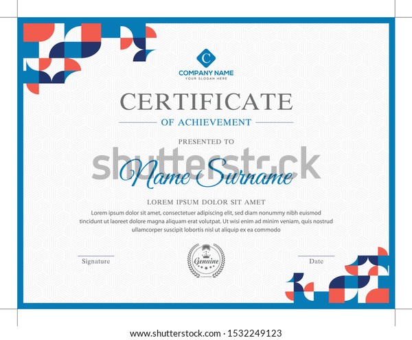 Modern Certificate Corporate Companies All Types Stock Vector Royalty Free 1532249123