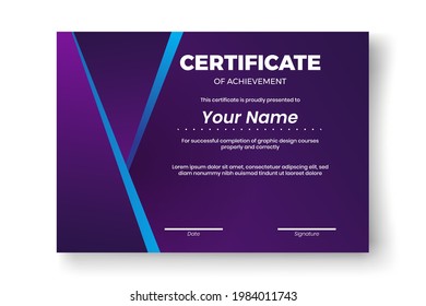 Modern certificate design with Abstract geometric background