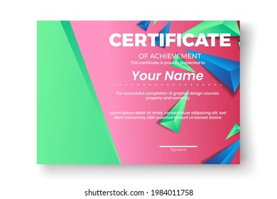 Modern certificate design with Abstract geometric background