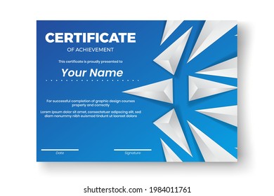 Modern certificate design with Abstract geometric background