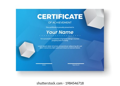 Modern certificate design with Abstract geometric background
