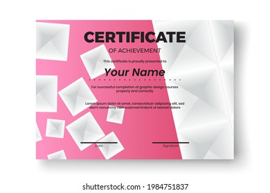 Modern certificate design with Abstract geometric background