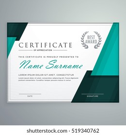 modern certificate design with abstract geometric shapes