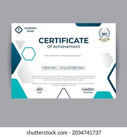 Modern certificate Design for Achievement. vector illustration template.