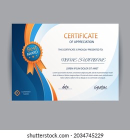 Modern certificate Design for Achievement. vector illustration template.
