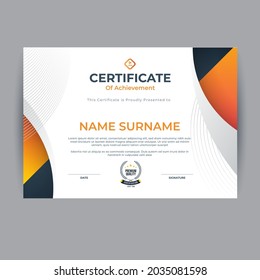 Modern certificate Design for Achievement. vector illustration template.
