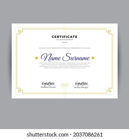 Modern certificate Design for Achievement. vector illustration template.