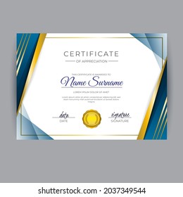 Modern certificate Design for Achievement. vector illustration template.