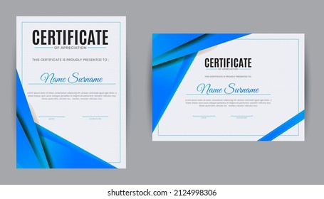 Diseño de certificado moderno para el logro. plantilla de ilustración de vector