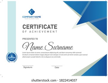 Diseño moderno de certificados para todos los tipos de empresas y otros sectores